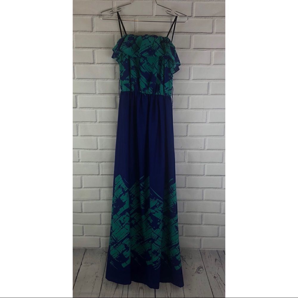 Gianni Bini Blue Strapless Maxi Dress